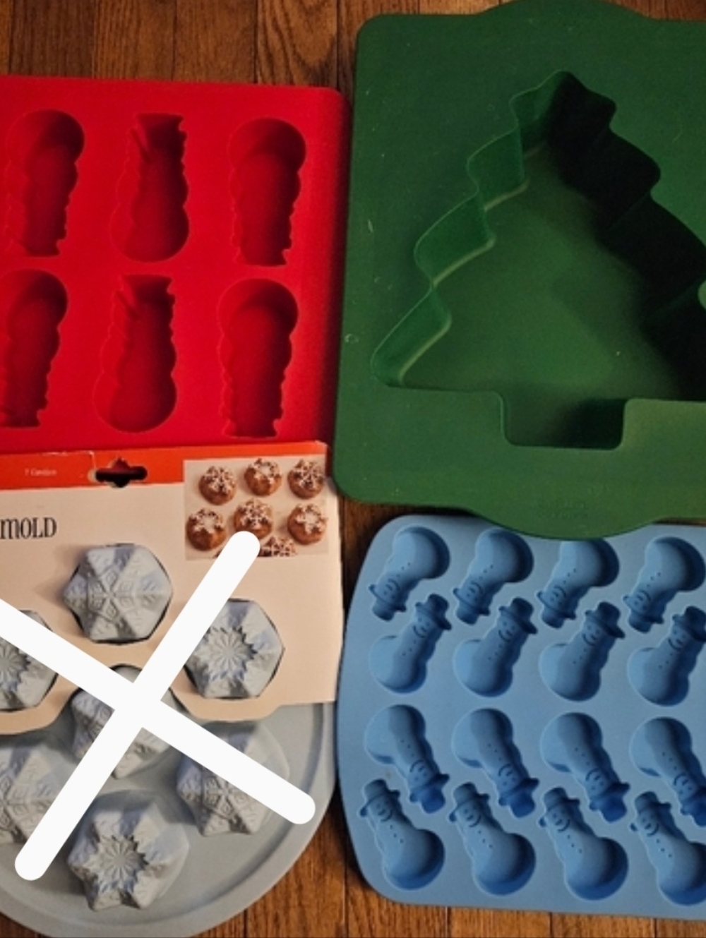 Silicone MOLDS Snowman Christmas Tree Muffins Cake (Snowflake Is Not Available)